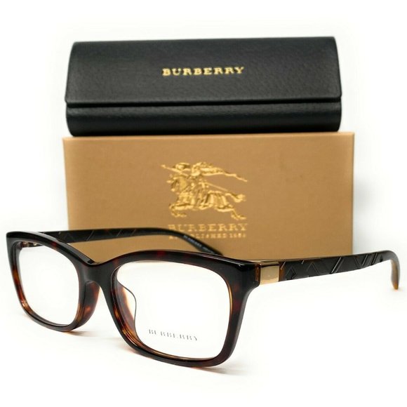 Burberry Women's Havana Rectangle Eyeglasses - Picture 1 of 3
